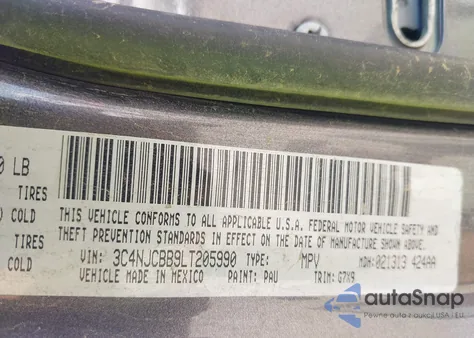 2020 Jeep Compass Latitude Fwd из США, поврежденный, VIN 3C4NJCBB9LT205990